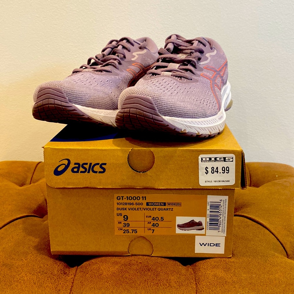 ASICS Women GT 1000 11 Size 8.5 Wide Dusk Violet/Violet Quartz